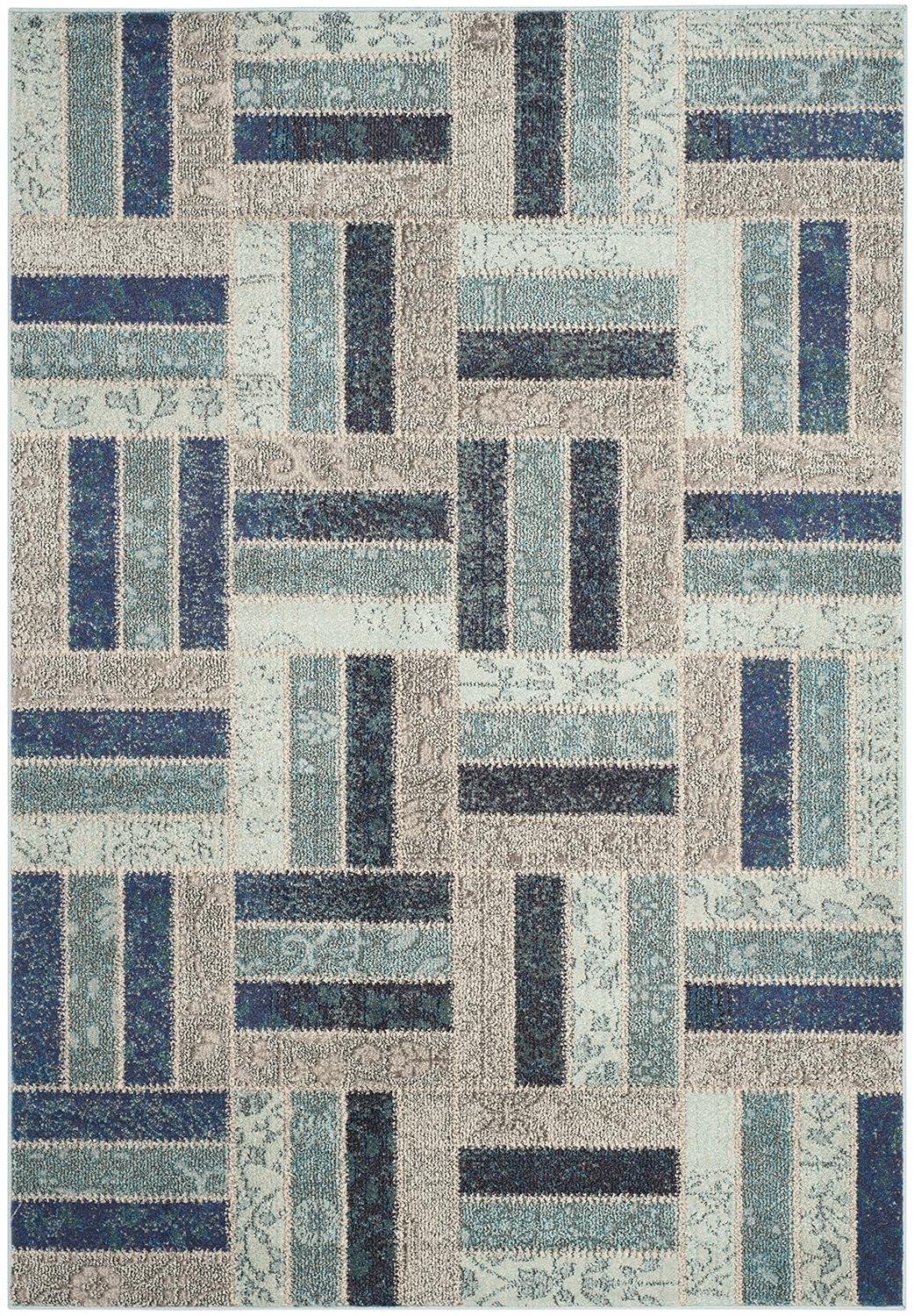 Monaco MNC214 Power Loomed Indoor Area Rug - Grey/Blue - 5'1"x7'7" - Safavieh