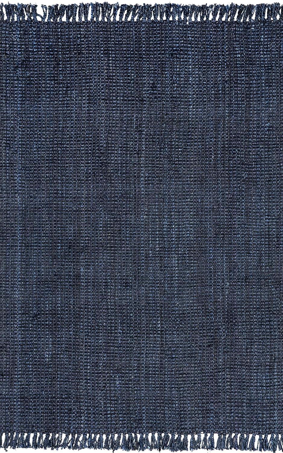 nuLOOM Daniela Chunky Jute Navy 3' x 5' Farmhouse Area Rug