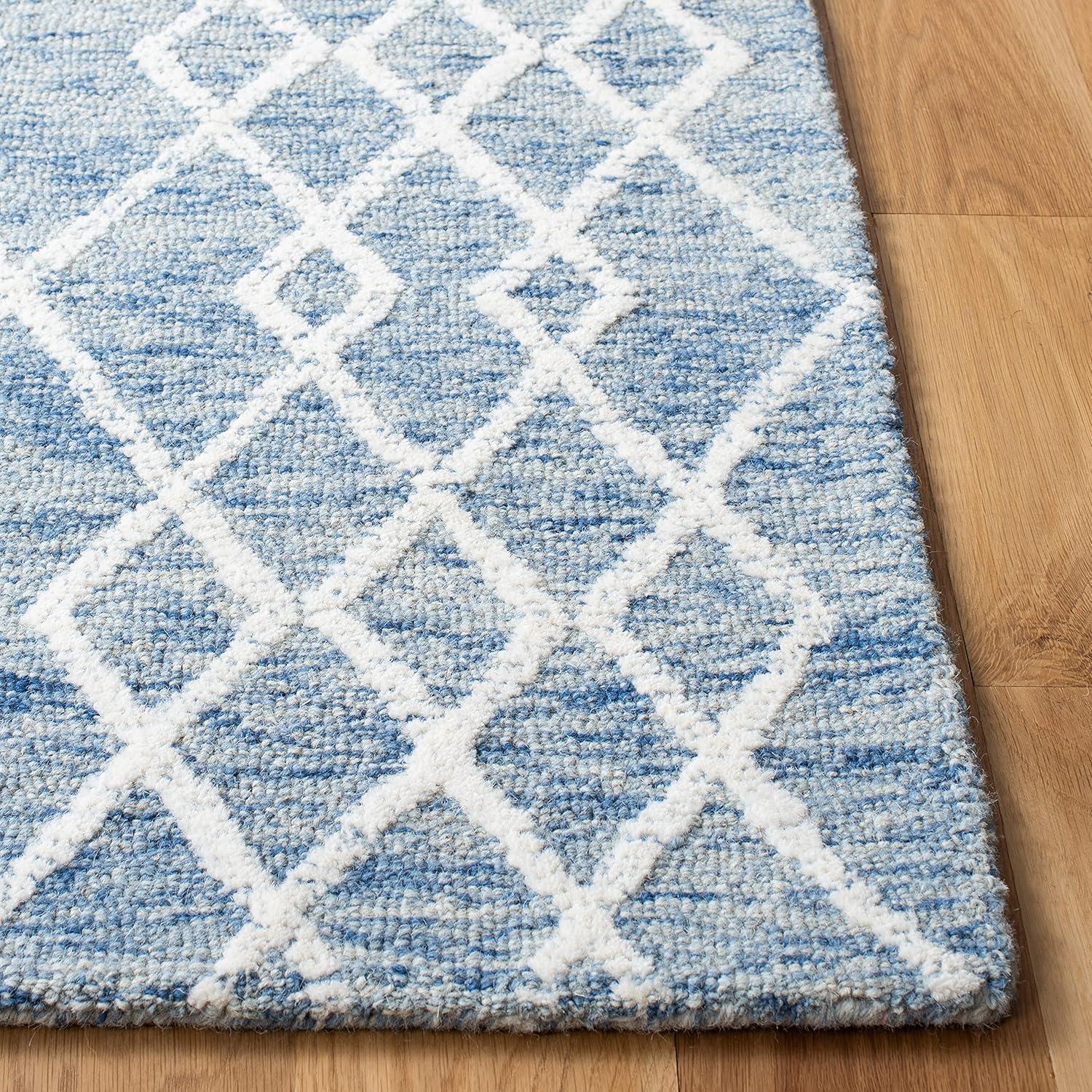 SAFAVIEH Metro Jenny Diamond Area Rug, Blue/Ivory, 4' x 6'