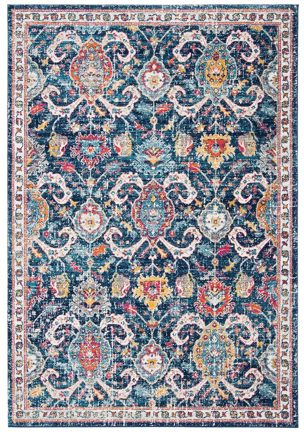 Evoke EVK255 Power Loomed Area Rug - Navy/Fuchsia - 4'x6' - Safavieh.