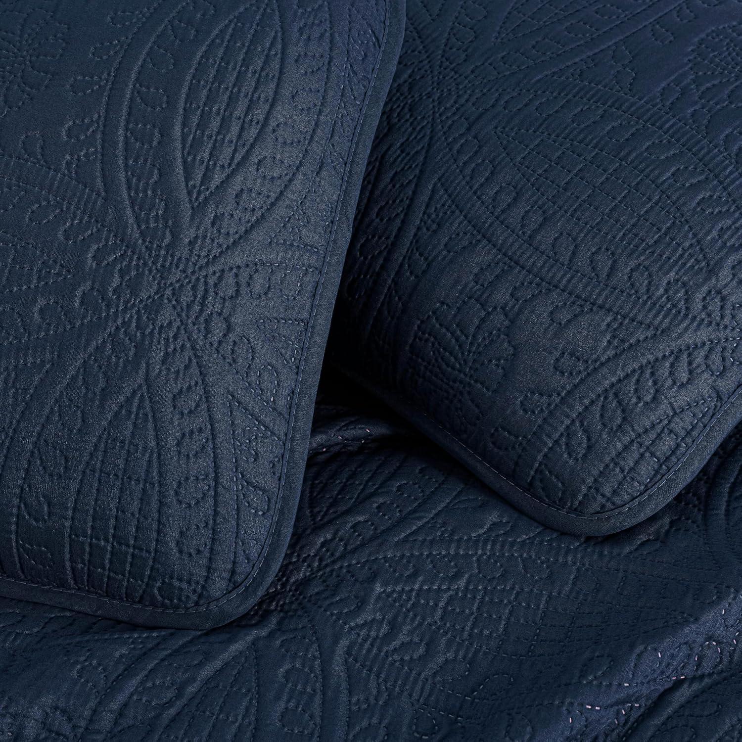 Chezmoi Collection Austin Microfiber Reversible 3-Piece Coverlet / Bedspread Set
