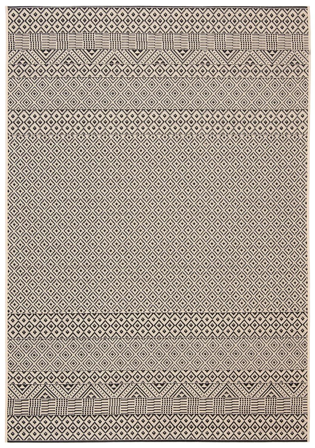 Courtyard CY6235 Power Loomed Indoor and Outdoor Area Rug - Beige/Black - 6'7"x9'6" - Safavieh