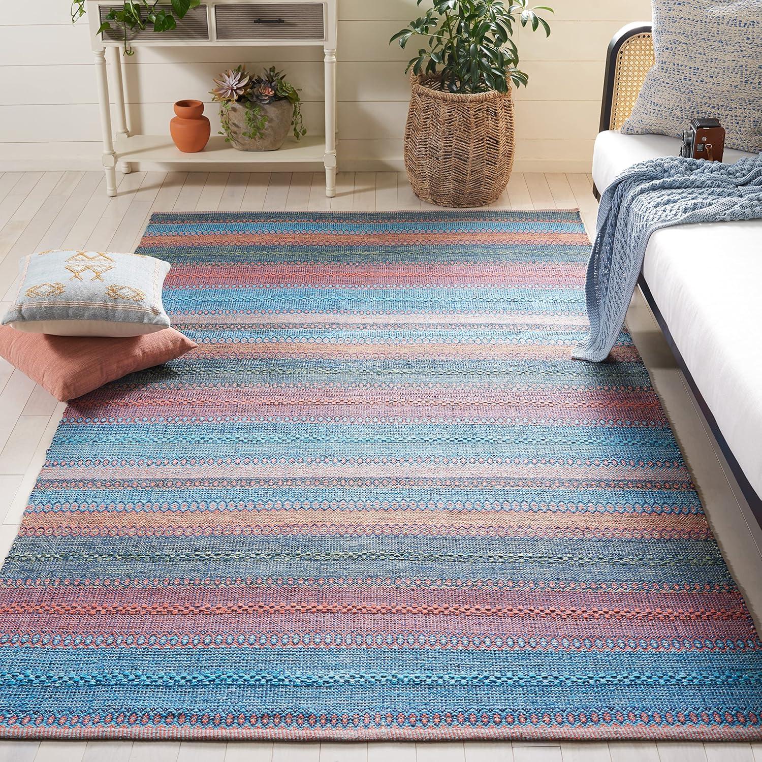 Montauk MTK851 Hand Woven Area Rug - Blue/Orange - 3'x5' - Safavieh.