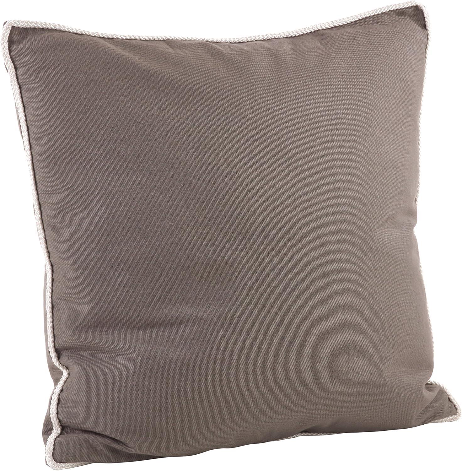 Classic Slate Square Cotton Kids' Throw Pillow with Ivory Cord Trim