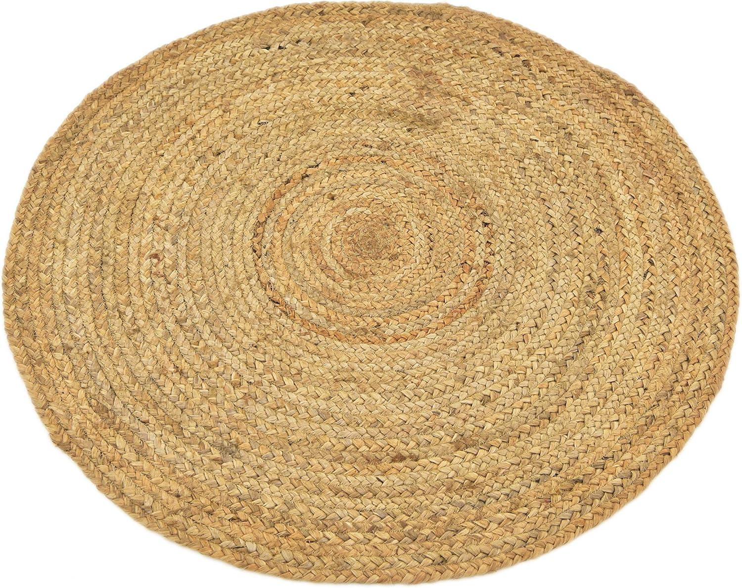 Unique Loom Braided Jute Dhaka Solid Indoor Braided Area Rug