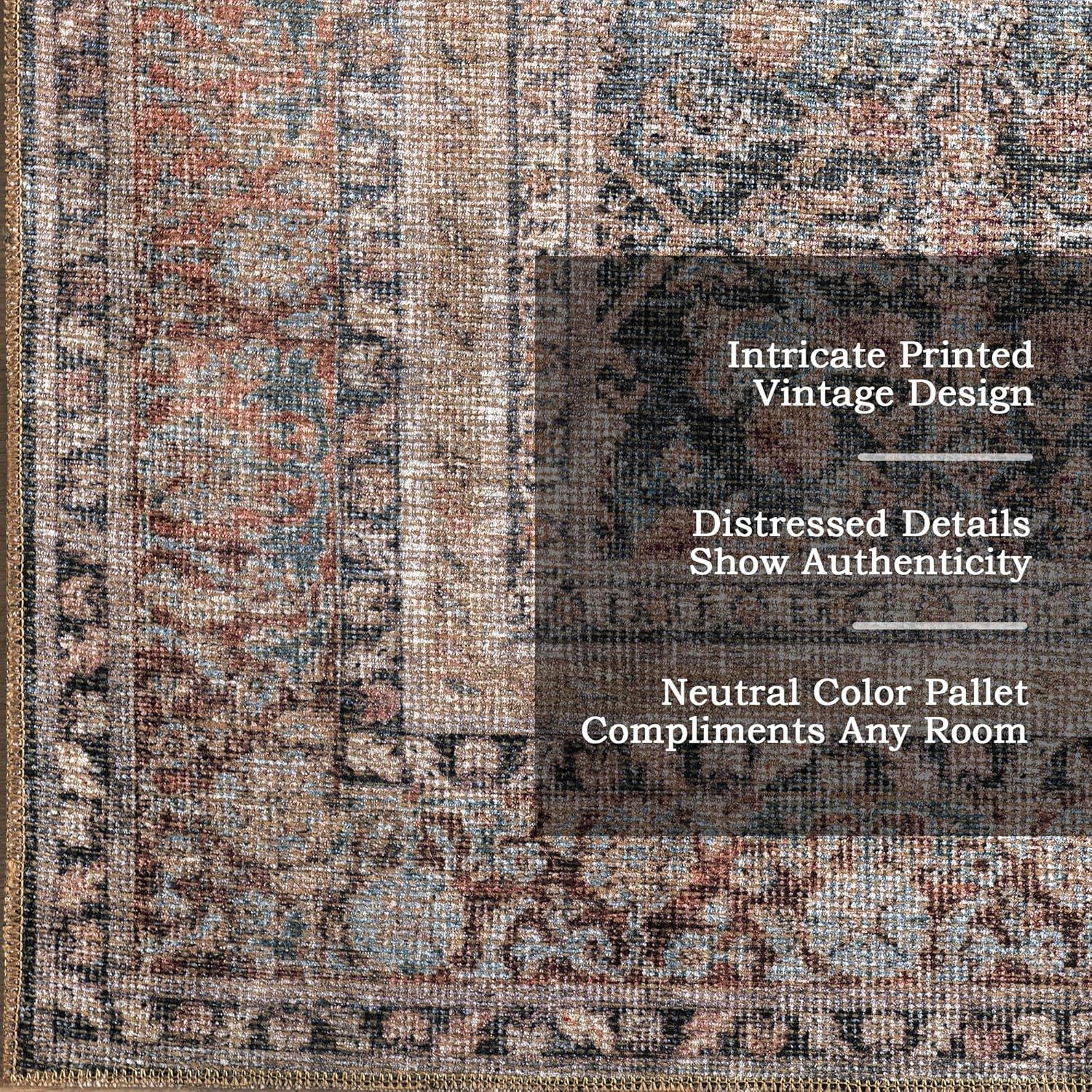 Nuloom Hillstone Collection Elfrieda Traditional Vintage Medallion Area Rug, 10' x 13', Light Beige