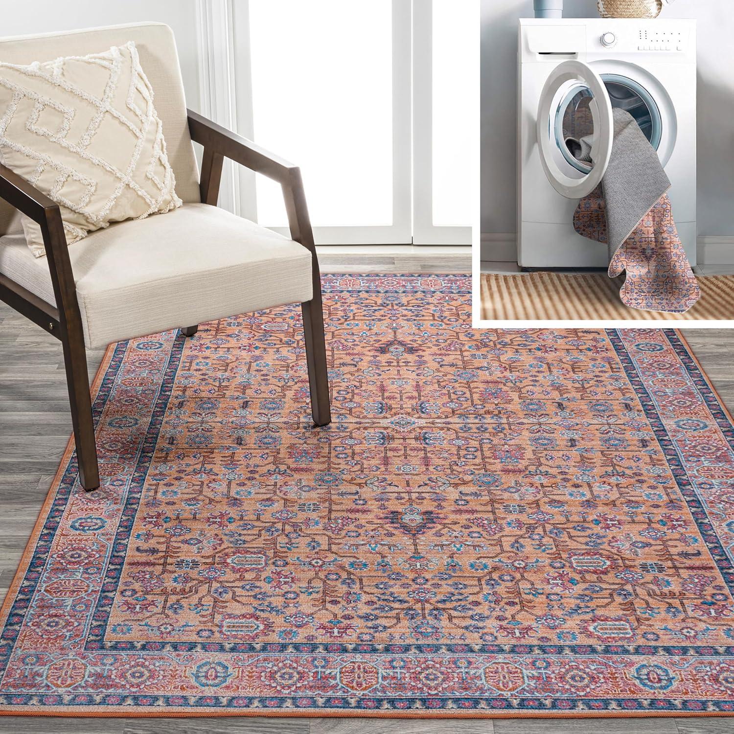 3' x 5' Kemer All-Over Persian Machine Washable Indoor/Outdoor Area Rug, Multi - JONATHAN Y