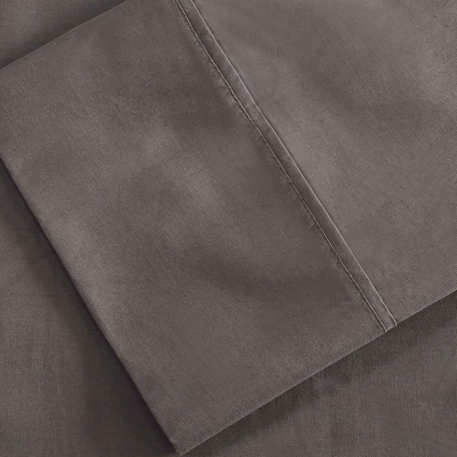 Superior Tierney Cotton Percale Deep Pocket Sheet Set, King, Gray