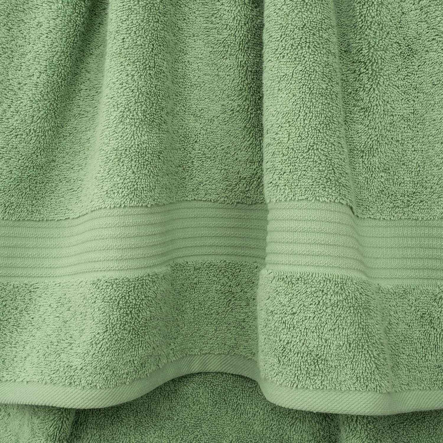Quick-Dry, Soft & High Absorbent Washcloths Towels 13"x13" Cotton Turkish Bath Towel Set of 4 | Daily Use 100% Cotton Towels for Bathroom Gym & More | Bathroom Towels Set (4 Pcs, Green)