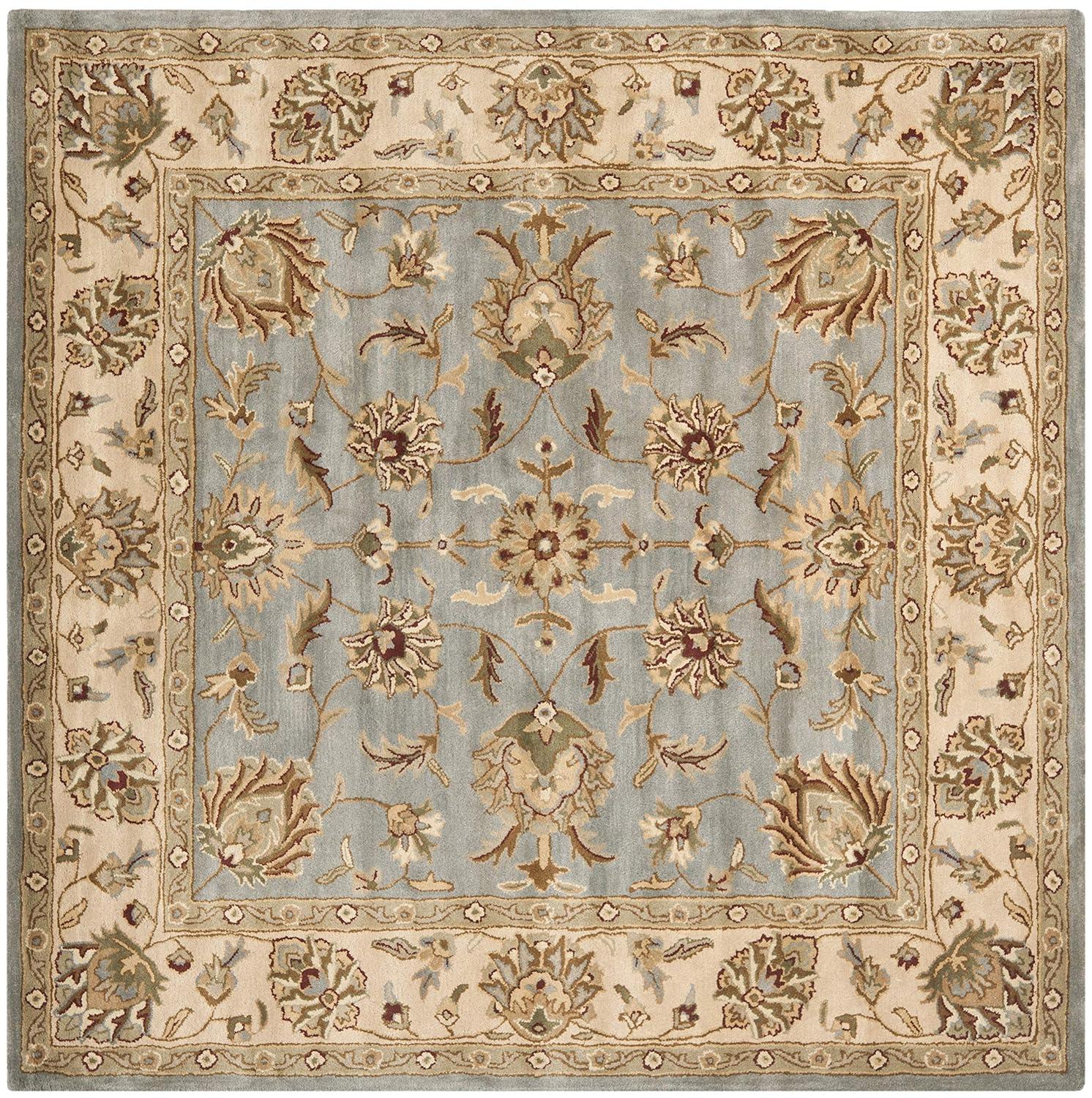 Royalty ROY343 Hand Tufted Area Rug - Blue/Beige - 7'x7' - Safavieh.