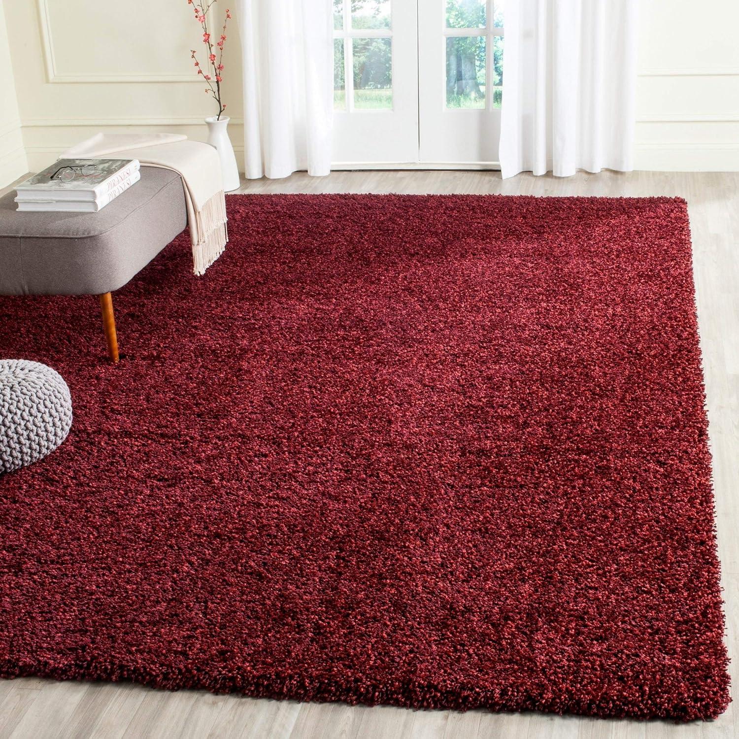Shag SG151 Power Loomed Area Rug - Maroon - 8'6"x12' - Safavieh.