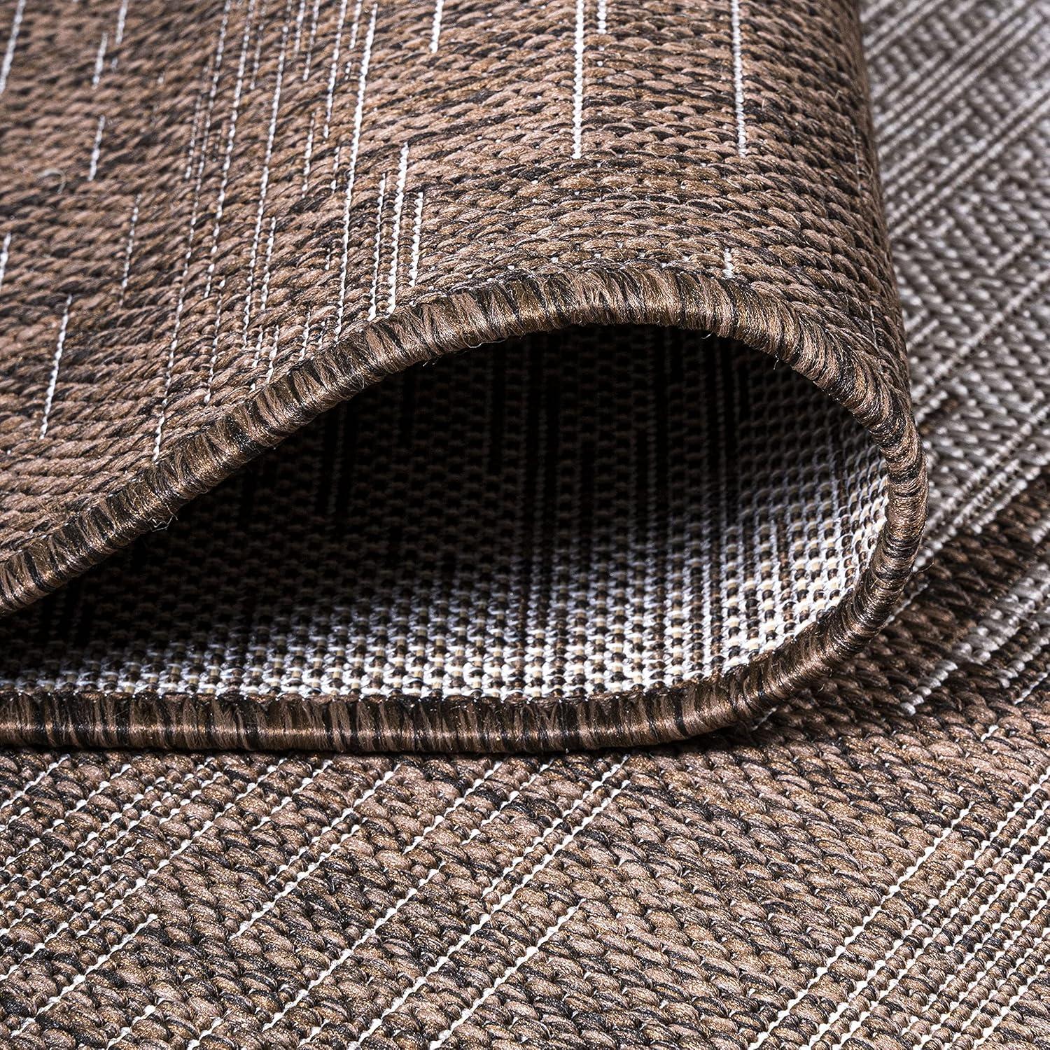3'x5' Tavira Modern Strie' Indoor/Outdoor Area Rug, Brown/Beige - JONATHAN Y
