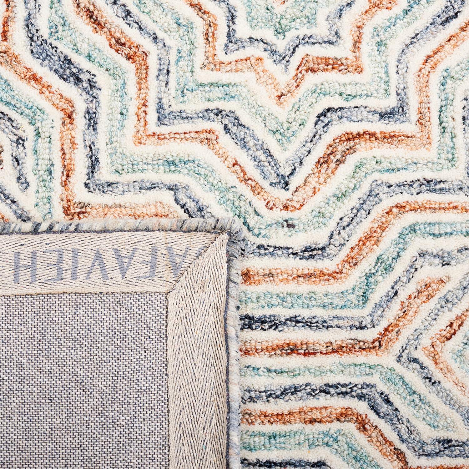 Capri CPR215 Tufted Indoor Runner Rug - Blue/Rust - 2'3"x9' - Safavieh