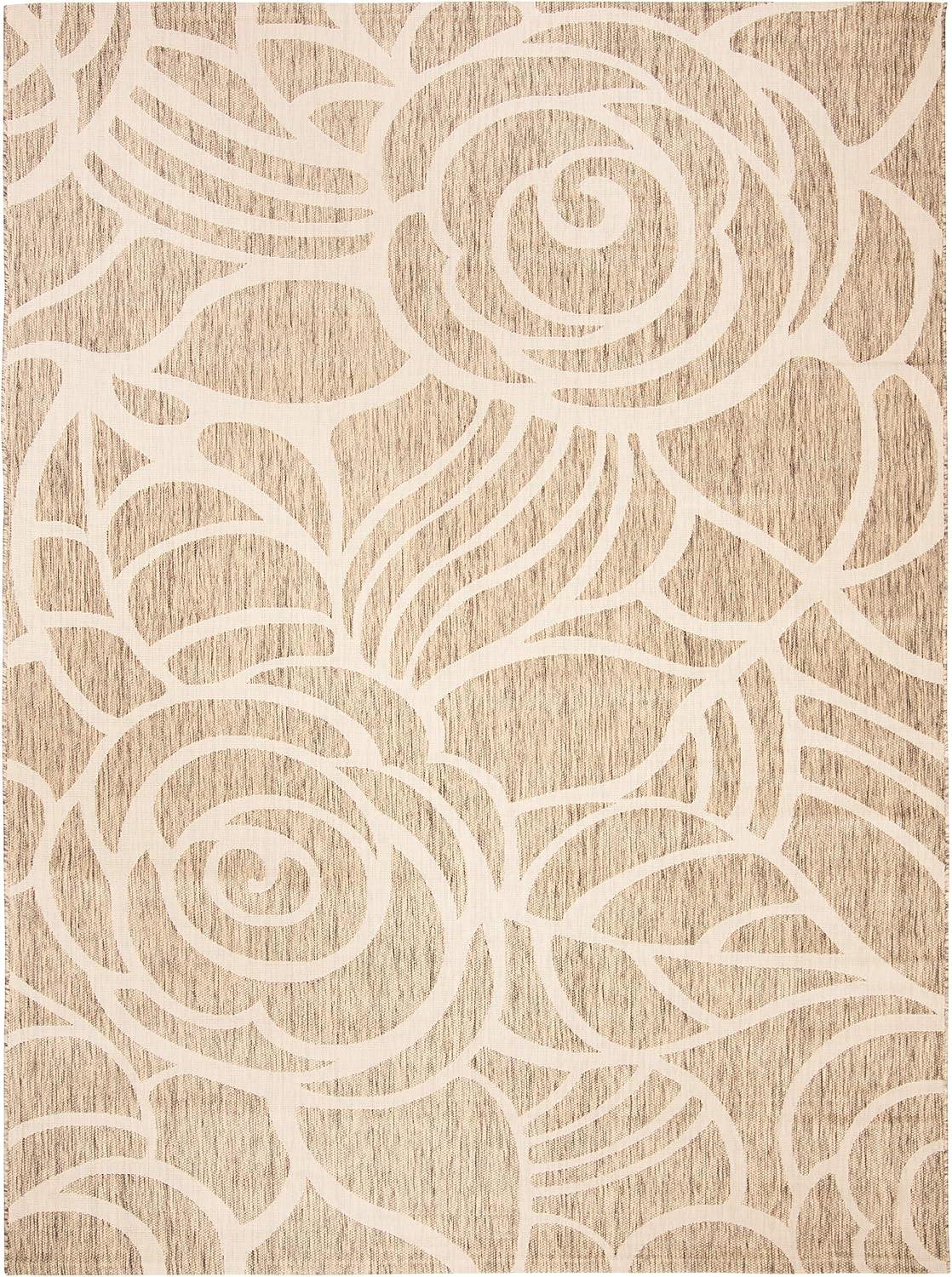 Courtyard CY5141 Power Loomed Indoor/Outdoor Area Rug - Coffee/Sand - 6'7"x6'7" - Safavieh.
