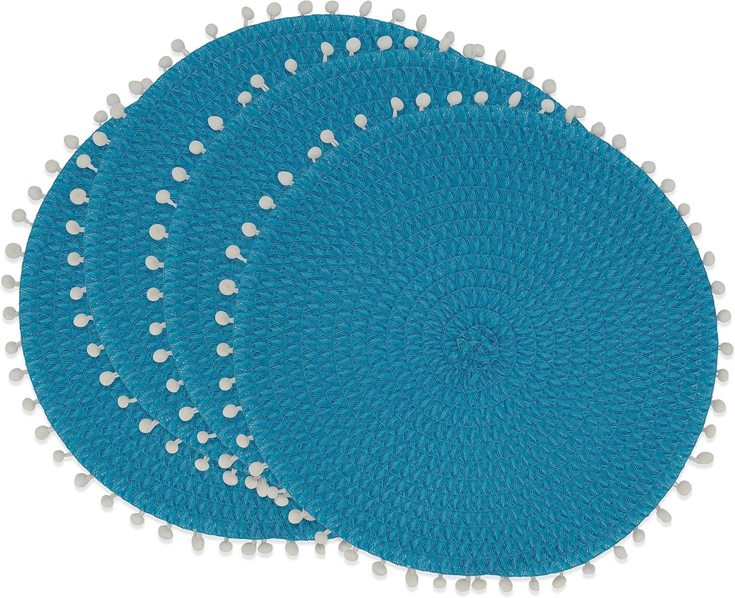 Saro Lifestyle Pom Pom Design Placemat (Set of 4)