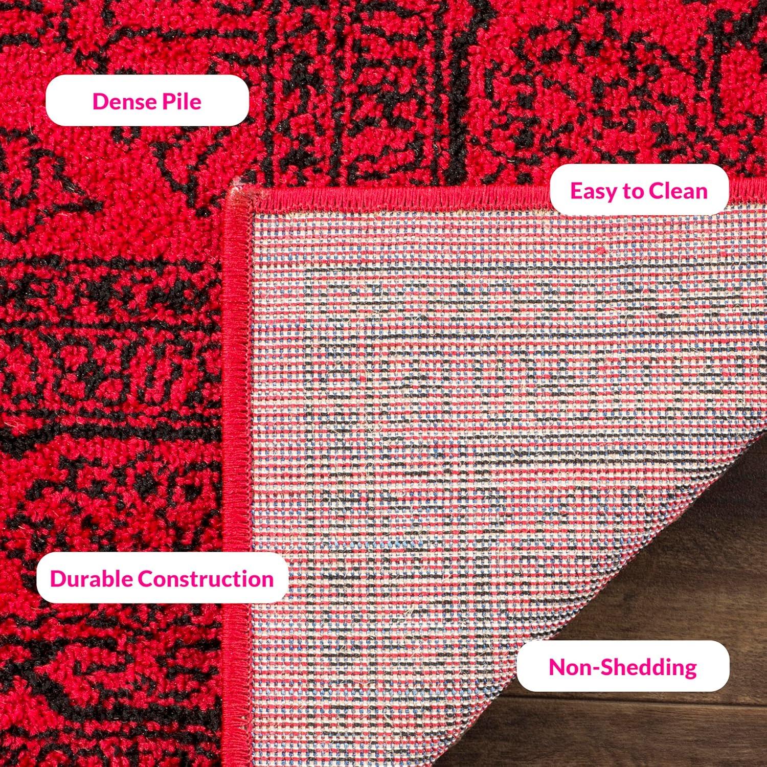 Adirondack ADR108 Power Loomed Area Rug - Red/Black - 8'9"x11'9" - Safavieh.