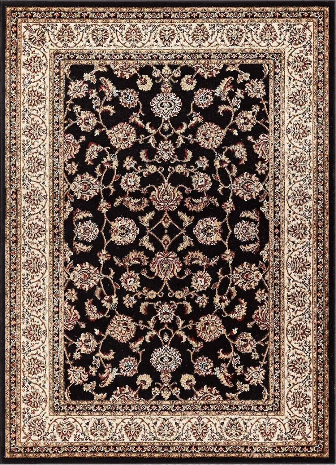 Well Woven Barclay Sarouk Traditional Oriental Panel Black 3'11" x 5'3" Area Rug
