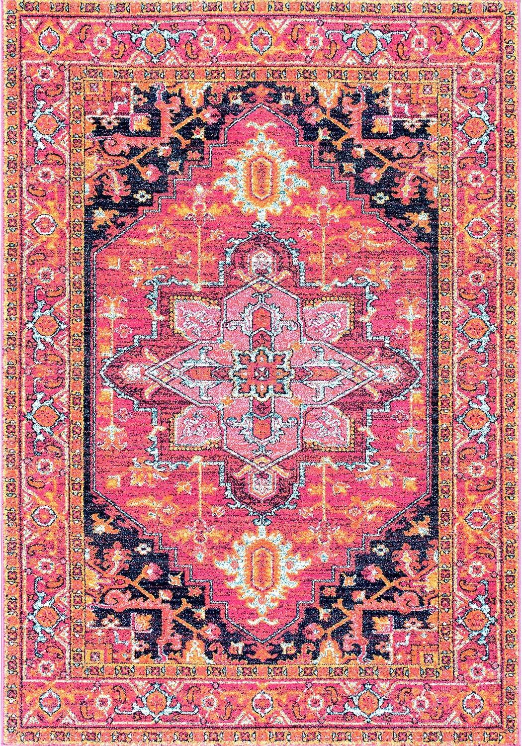 nuLOOM Vonda Fancy Persian Area Rug, 8' x 10', Pink