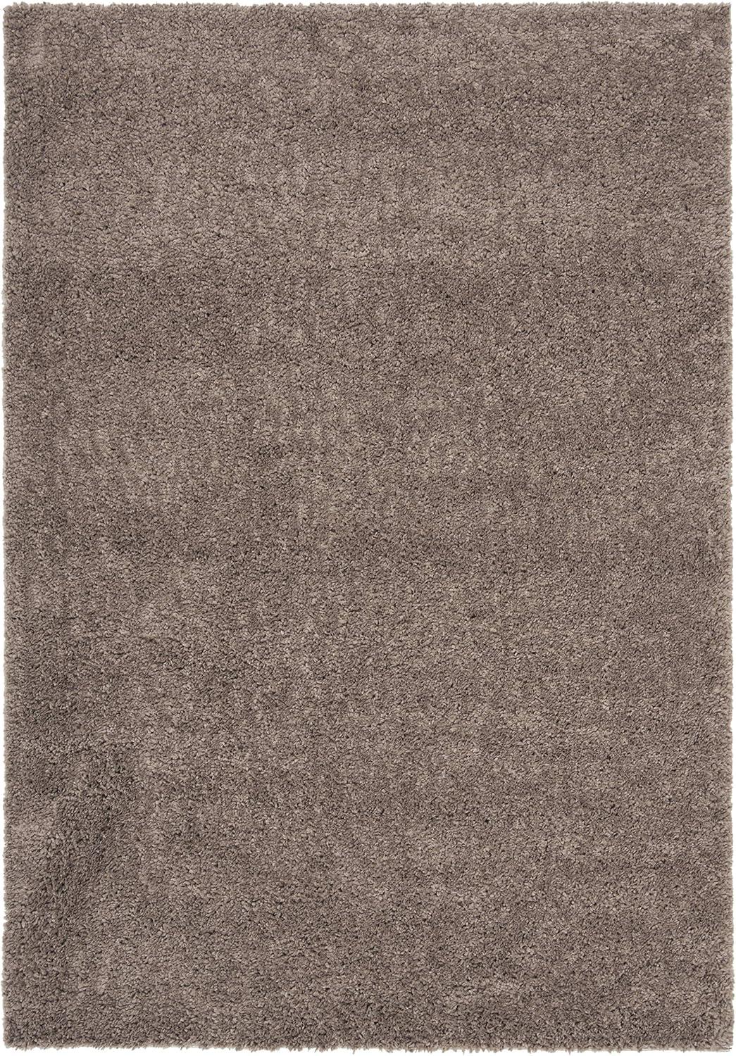 SAFAVIEH August Carlene Solid Plush Shag Area Rug, Taupe, 10' x 14'