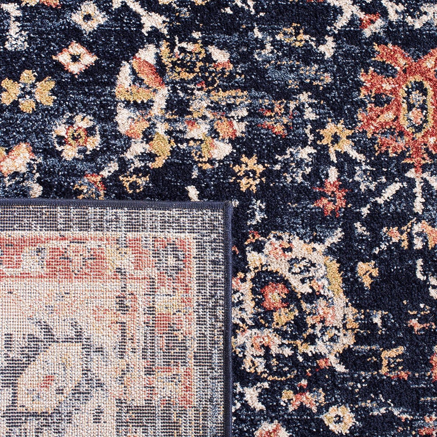 Charleston CHL413 Loomed Indoor Area Rug - Navy/Ivory - 5'3"x7'6" - Safavieh