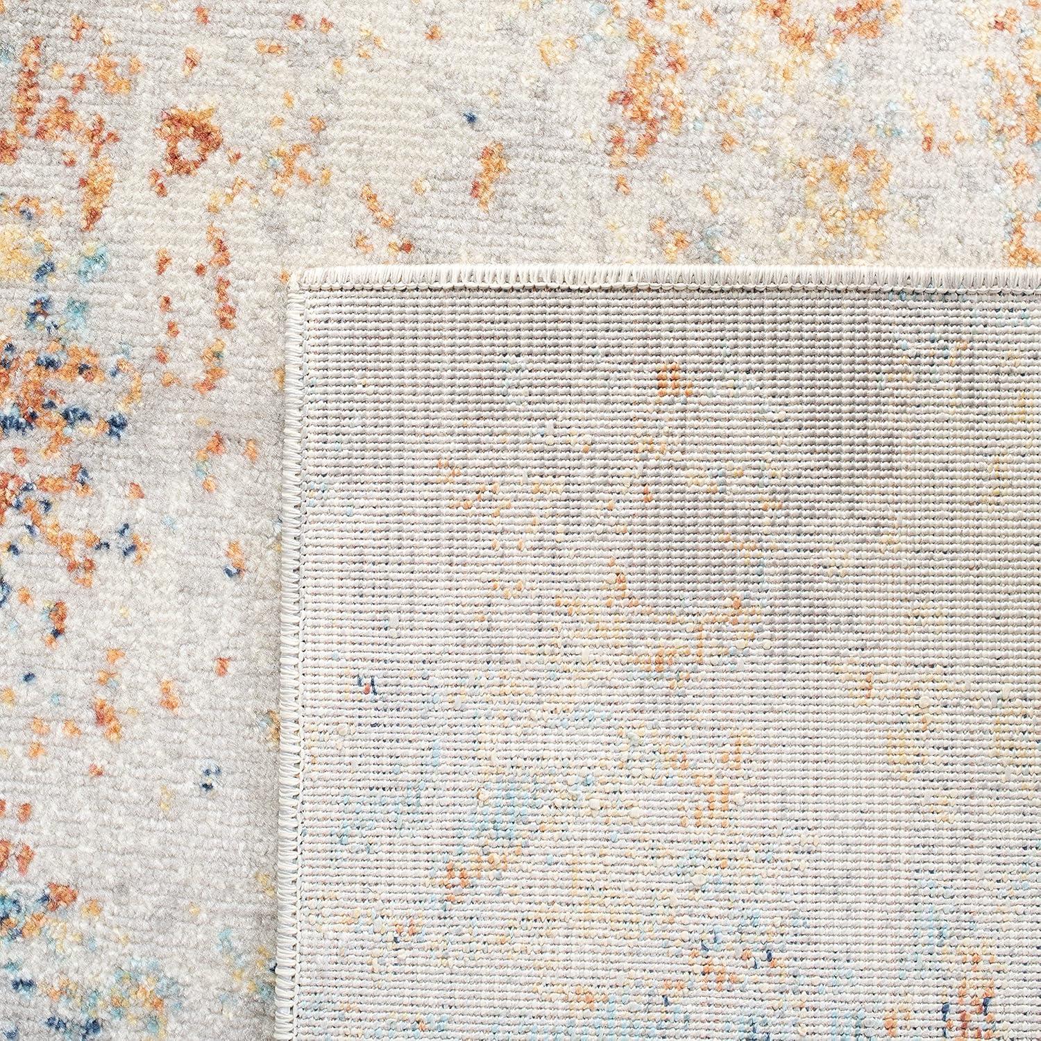 Aria ARA581 Power Loomed Indoor Area Rug - Ivory/Rust - 5'3"x7'7" - Safavieh
