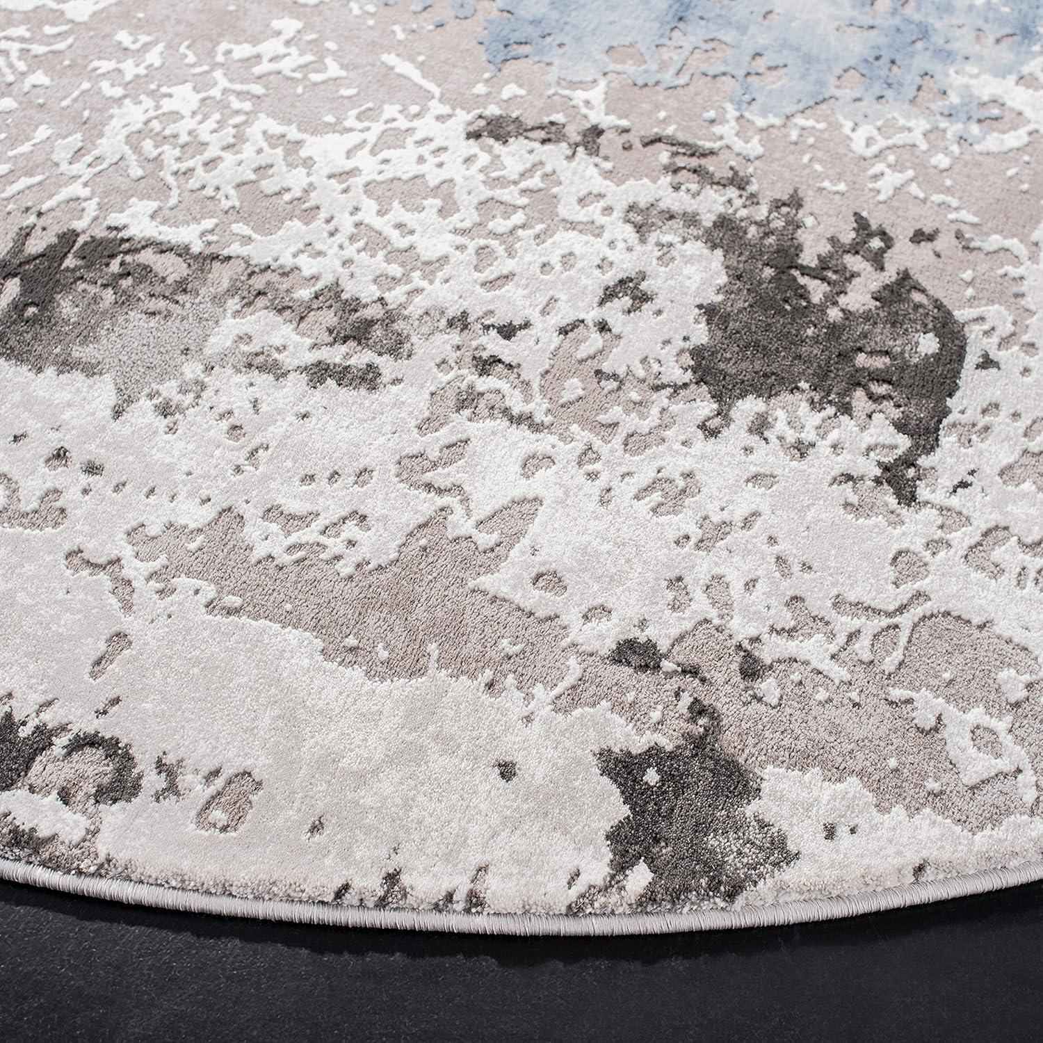 Craft CFT820 Loomed Indoor Area Rug - Grey/Blue - 6'7"x6'7" Round - Safavieh
