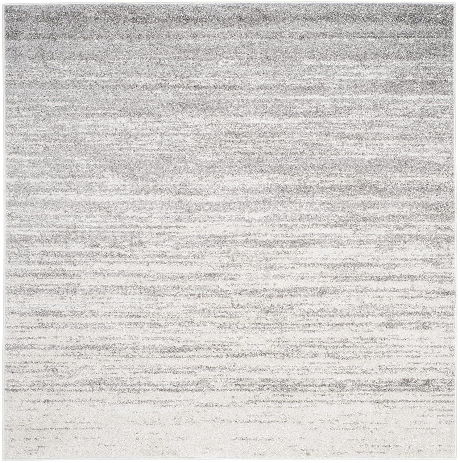 Adirondack ADR113 Machine Made Indoor Area Rug - Ivory/Silver - 5'x5' - Safavieh