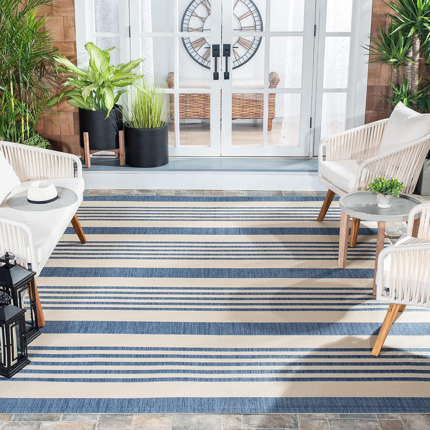Courtyard CY6062 Power Loomed Indoor/Outdoor Area Rug - Grey/Bone - 4'x4' - Safavieh.