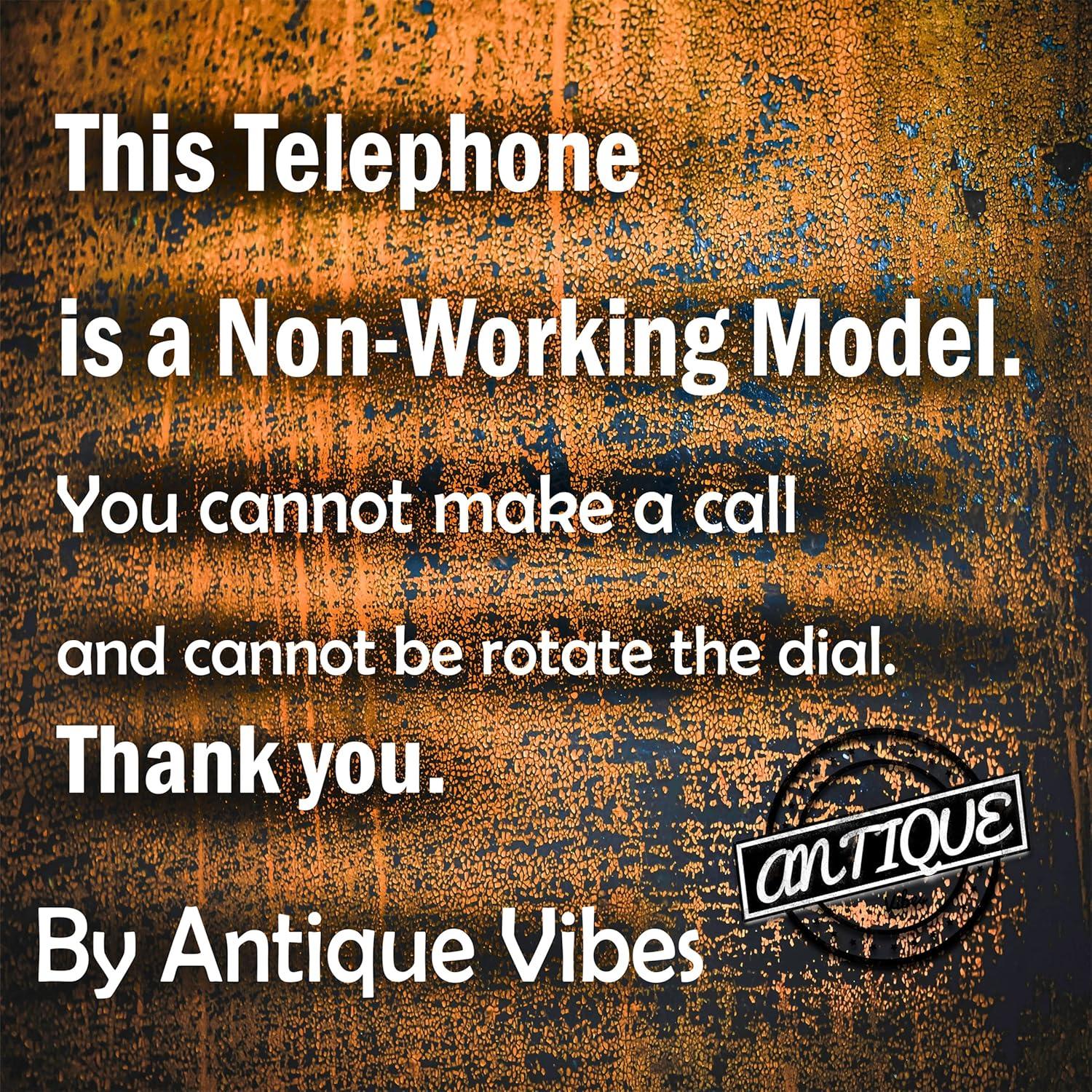 VintiquE Antique Replica Table Phone Home Décor Vintage Candlestick Phone with Rotary Dial and Wired Landline