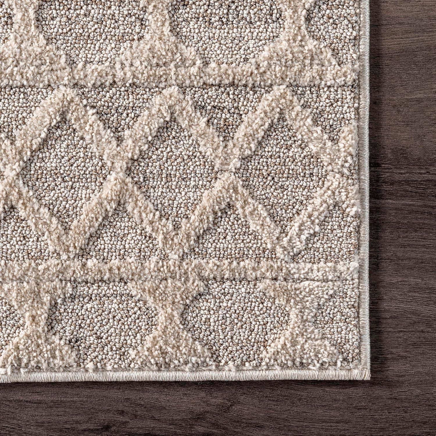 Nuloom Cameron Moroccan 5x8 Indoor Area Rug for Living Room Bedroom Dining Room Kitchen, Beige/Ivory