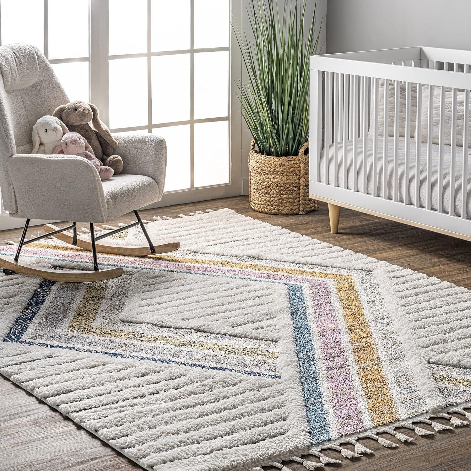 Ivory Braided Synthetic 52"x24" Easy-Care Rectangular Rug