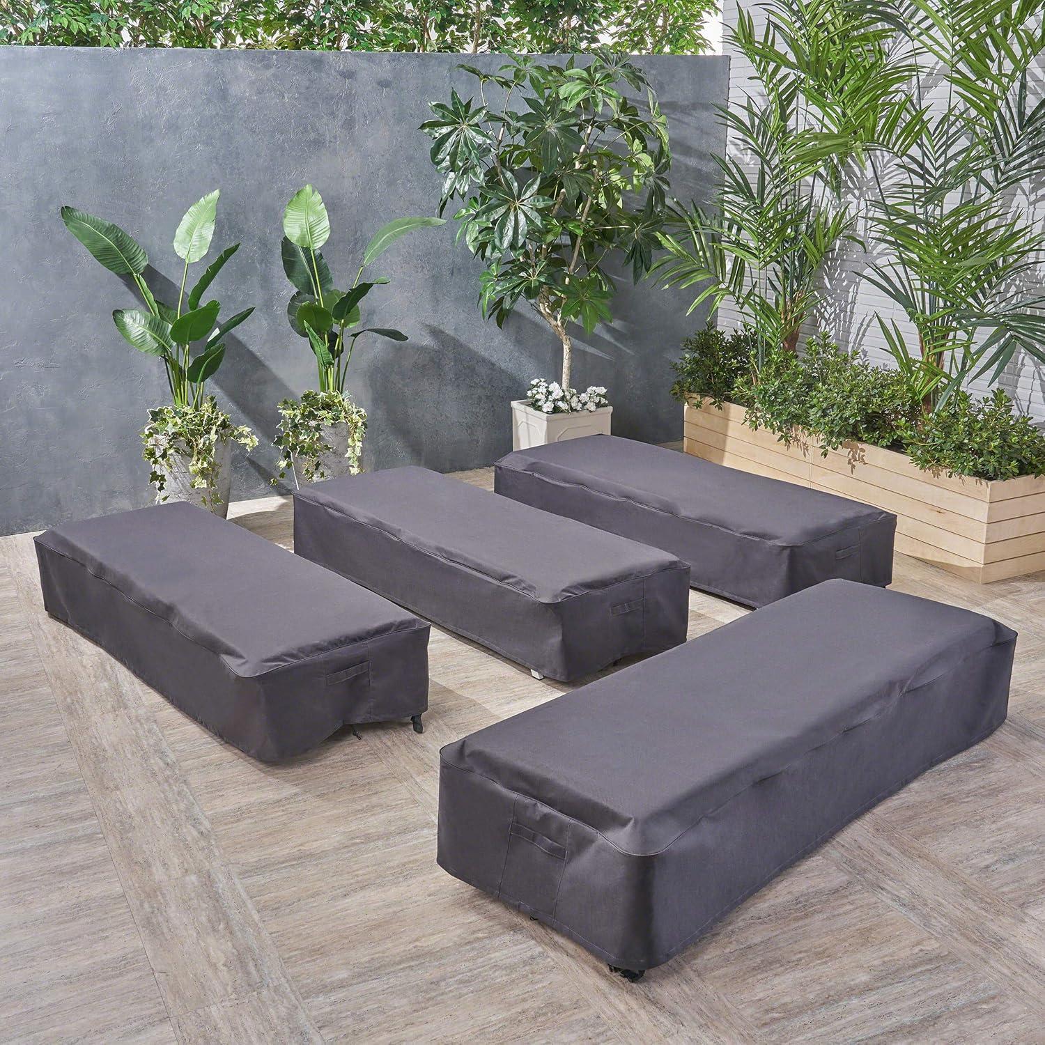 Gray Waterproof Outdoor Chaise Lounge Covers Set of 4