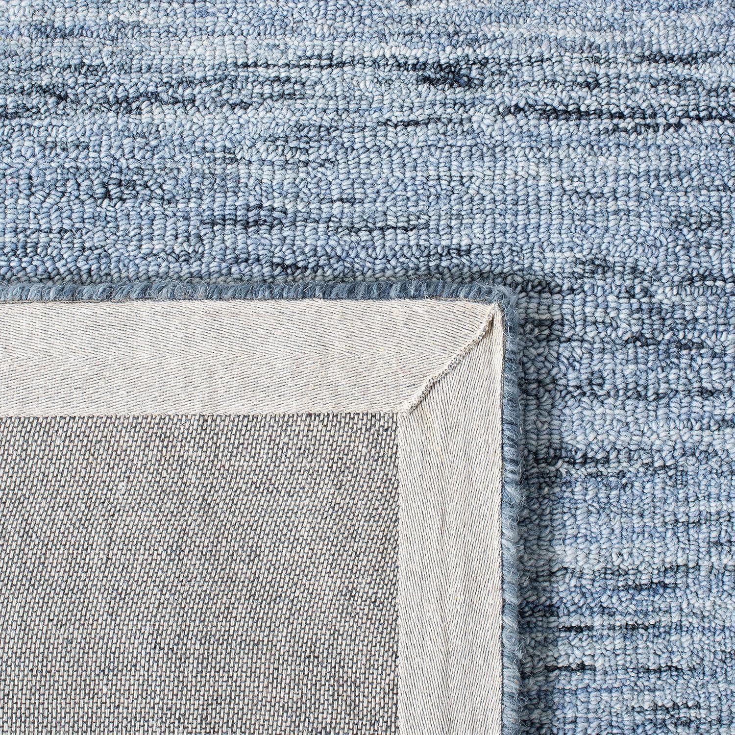 Blue Hand-Tufted Wool Runner Rug, 2'3" x 8'