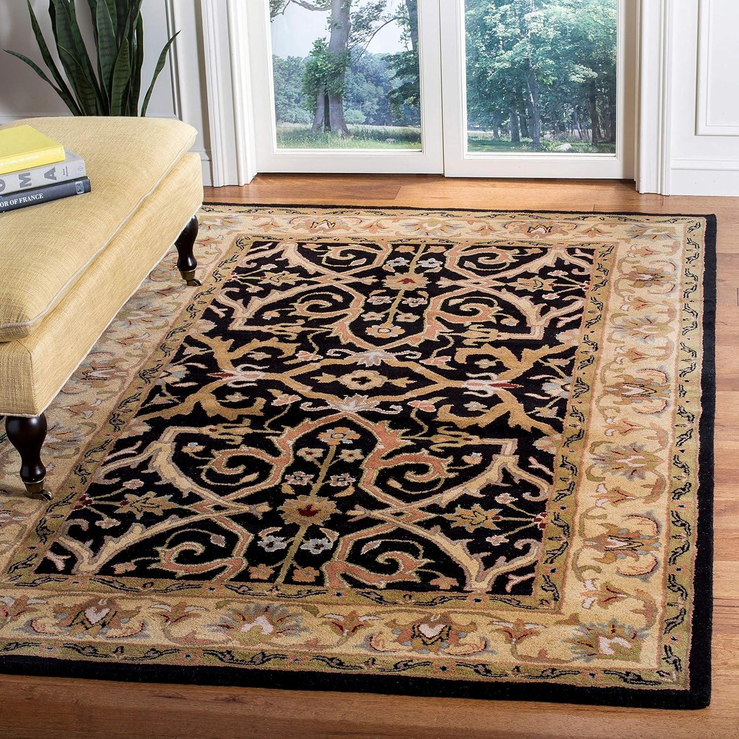 SAFAVIEH Heritage Oslo Traditional Wool Area Rug, Charcoal/Beige, 2' x 3'