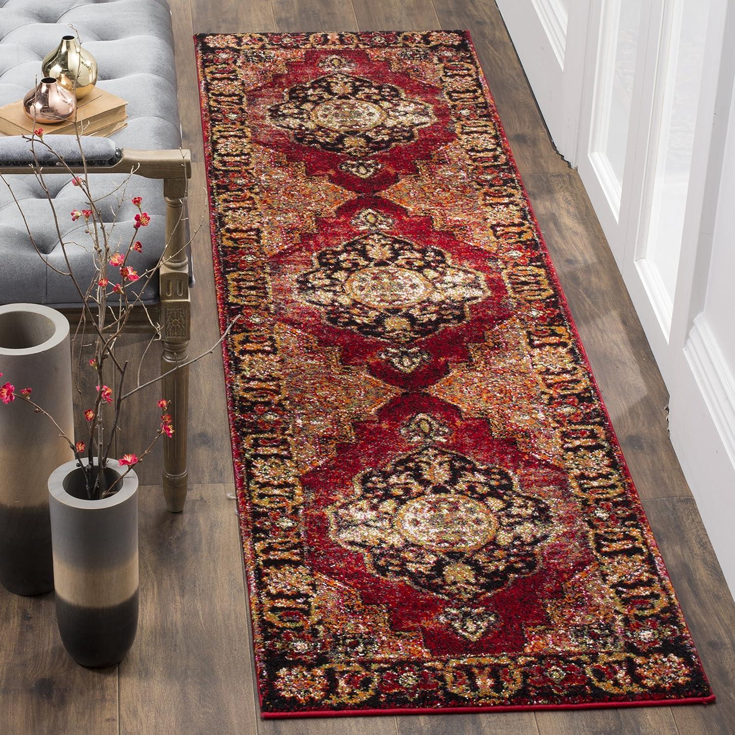 Vintage Hamadan VTH219 Power Loomed Indoor Runner Rug - Red/Multi - 2'3"x8' - Safavieh.