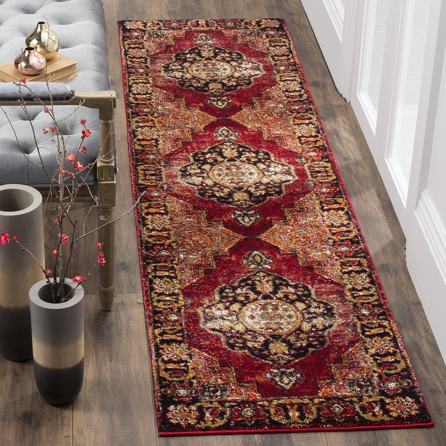Vintage Hamadan VTH219 Power Loomed Indoor Runner Rug - Red/Multi - 2'3"x18' - Safavieh
