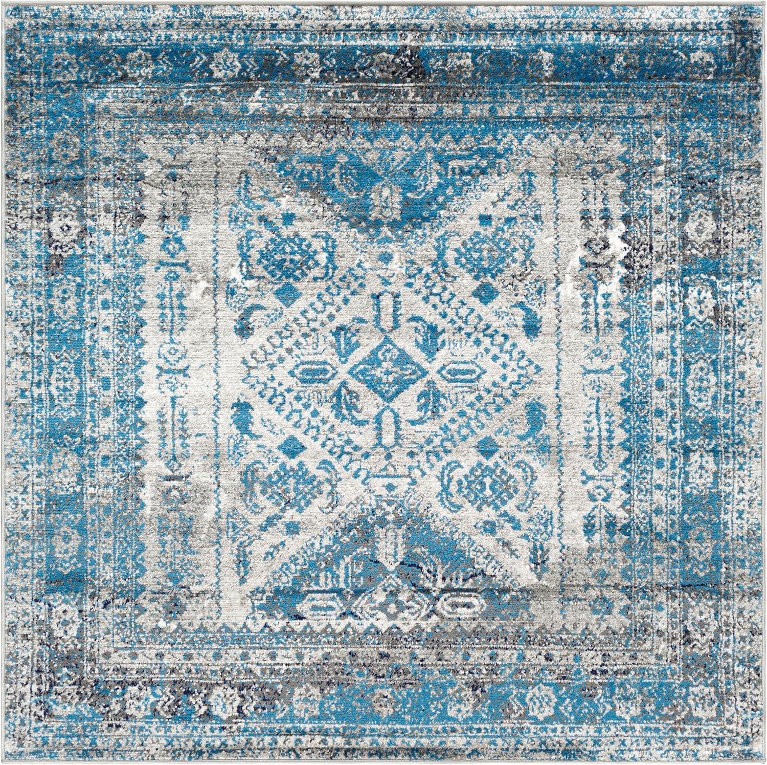 Livabliss 5'3"x5'3" Square Melissa Traditional Rugs Gray