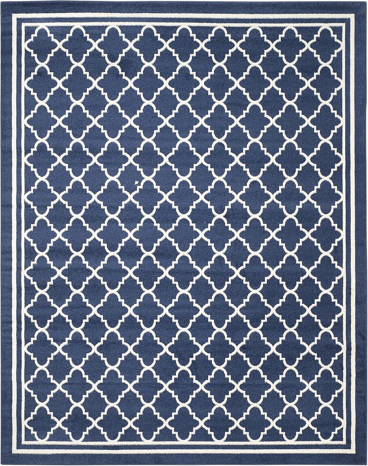 Amherst AMT422 Power Loomed Indoor Area Rug - Navy/Beige - 8'x10' - Safavieh