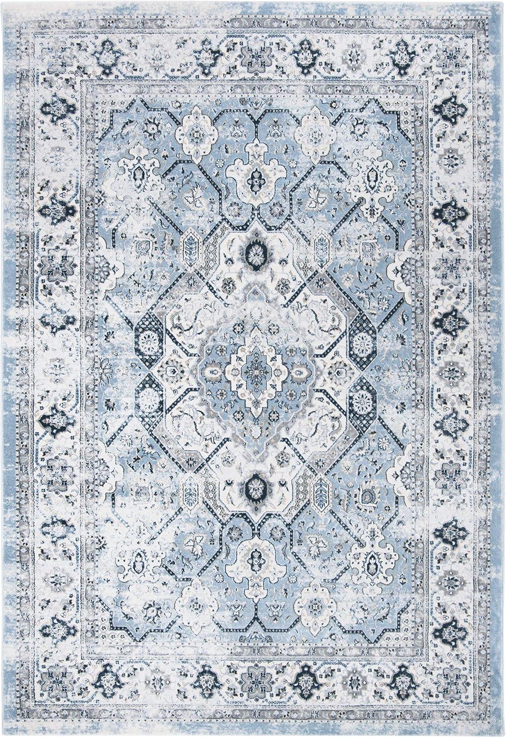 Elysian Bliss Blue 10' x 14' Synthetic Easy-Care Area Rug