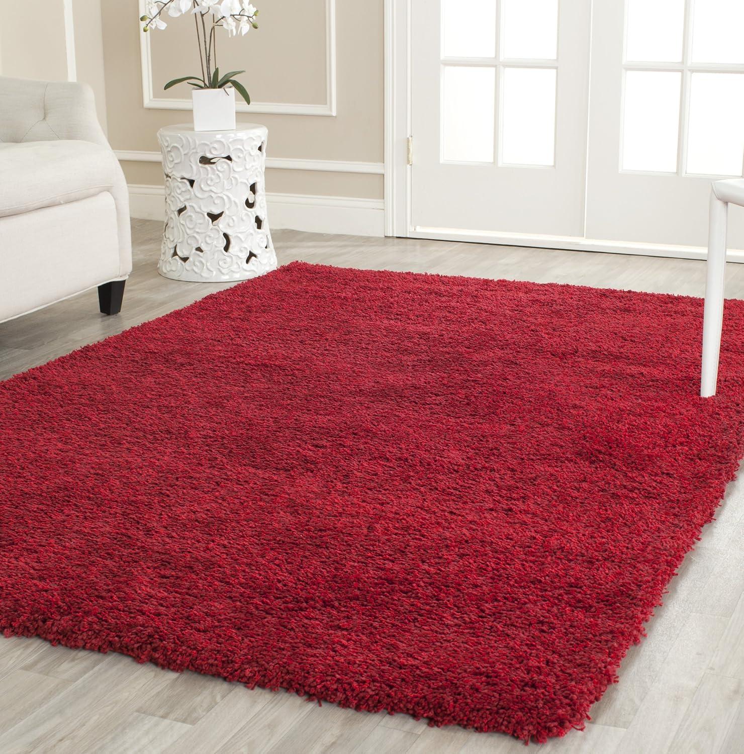 Shag SG151 Power Loomed Indoor Area Rug - Red - 5'3"x7'6" - Safavieh.