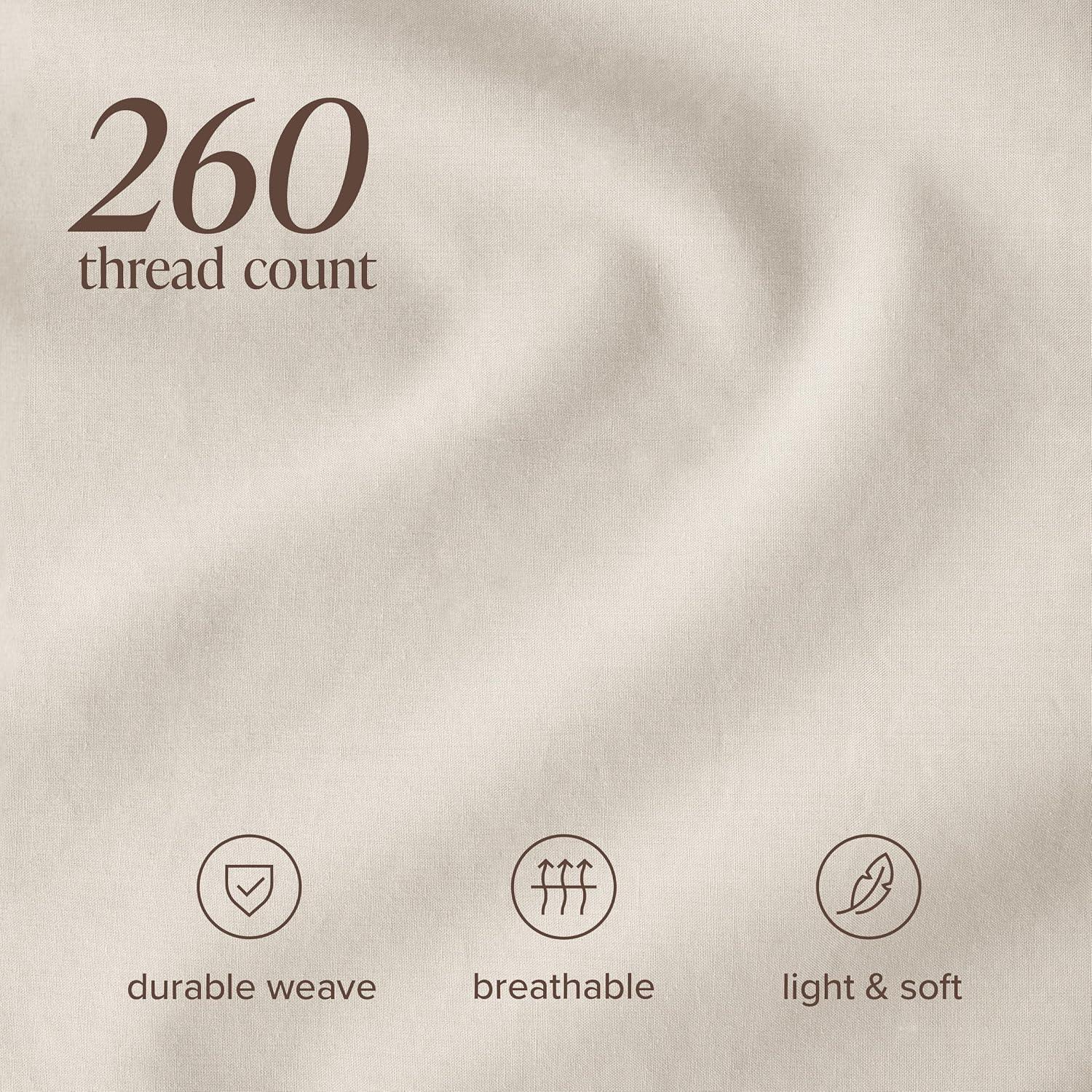 Bare Home 300 Thread Count Organic Cotton Percale Fitted Sheet