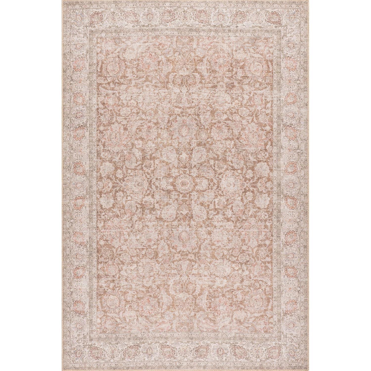 Nuloom Hillstone Collection Glenette Traditional Vintage Medallion Area Rug, 4' x 6', Ivory