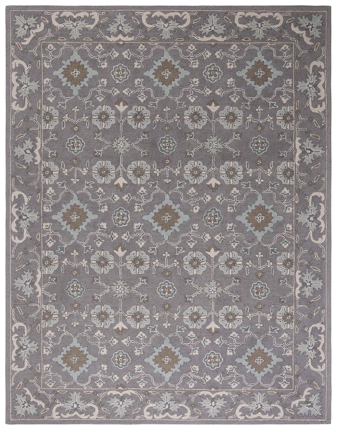 Blossom BLM218 Hand Tufted Area Rug - Grey - 5'x8' - Safavieh.