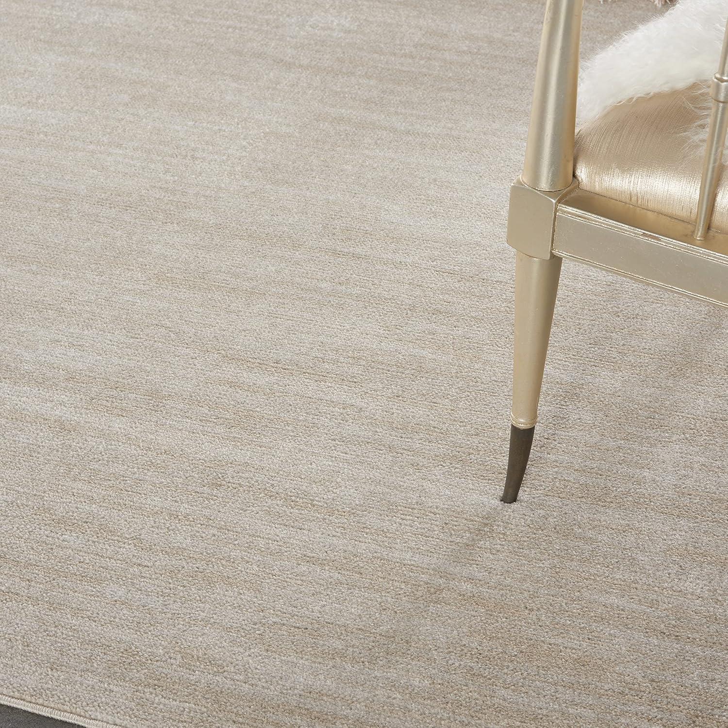 Nourison Essentials Easy Care Indoor Outdoor Area Rug - Ivory Beige 5' x Square
