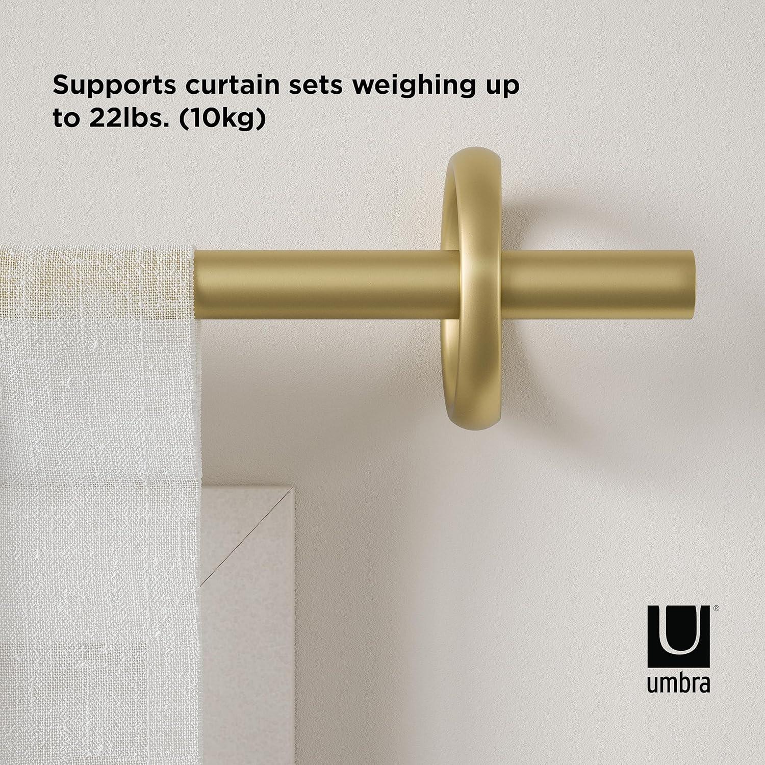 Gold Adjustable Modern Single Curtain Rod 42-120"