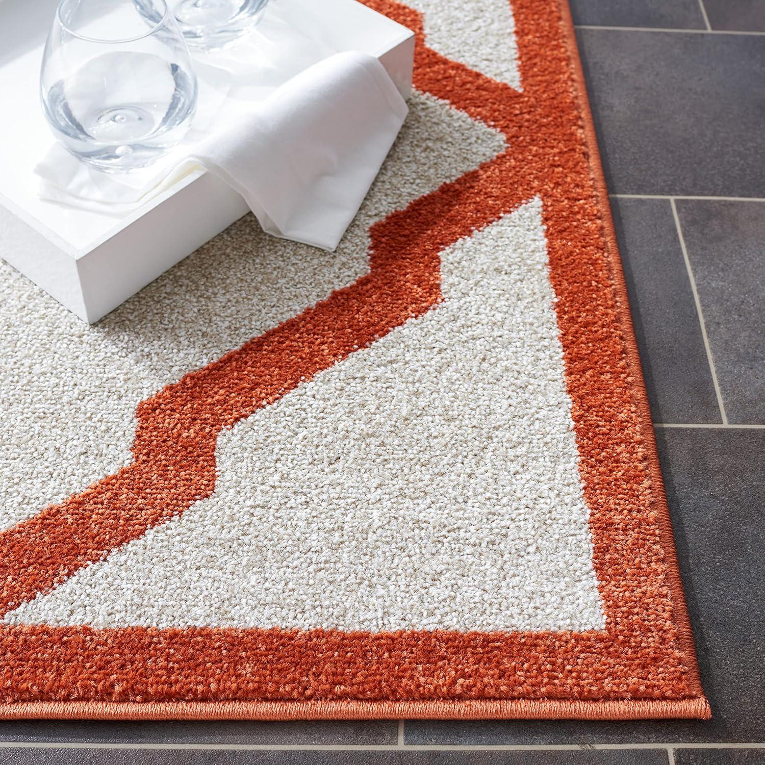 Amherst AMT421 Power Loomed Indoor Area Rug - Beige/Orange - 8'x10' - Safavieh