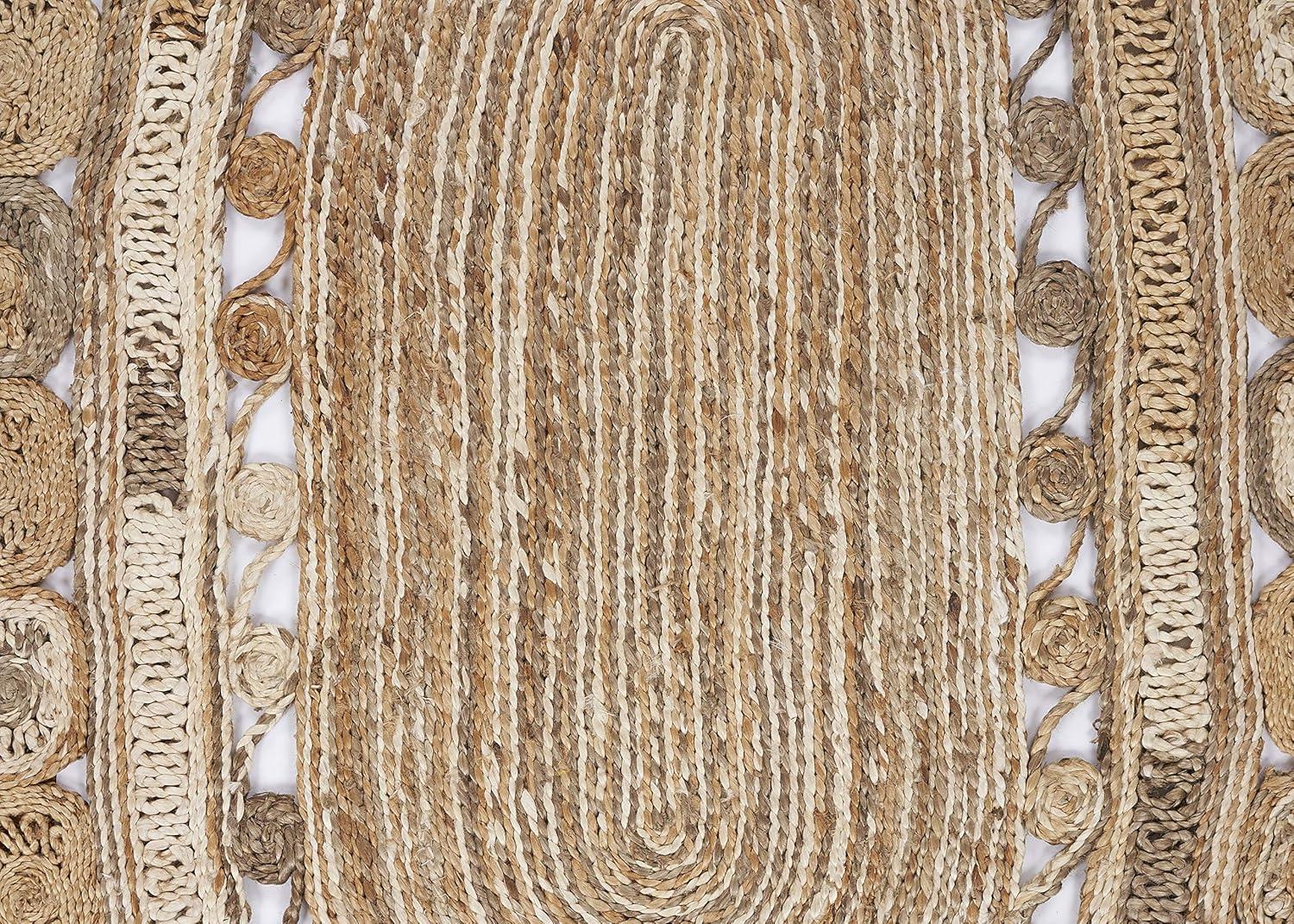 Ox Bay Natural Jute Sultana Bleach Gray Oval Indoor Area Rug ( 5'0" x 7'0" )