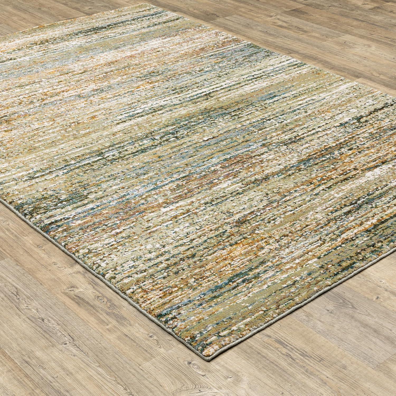 Oriental Weavers Atlas 8037J Gold/ Green Indoor Area Rug - 3'3" x 5'2"