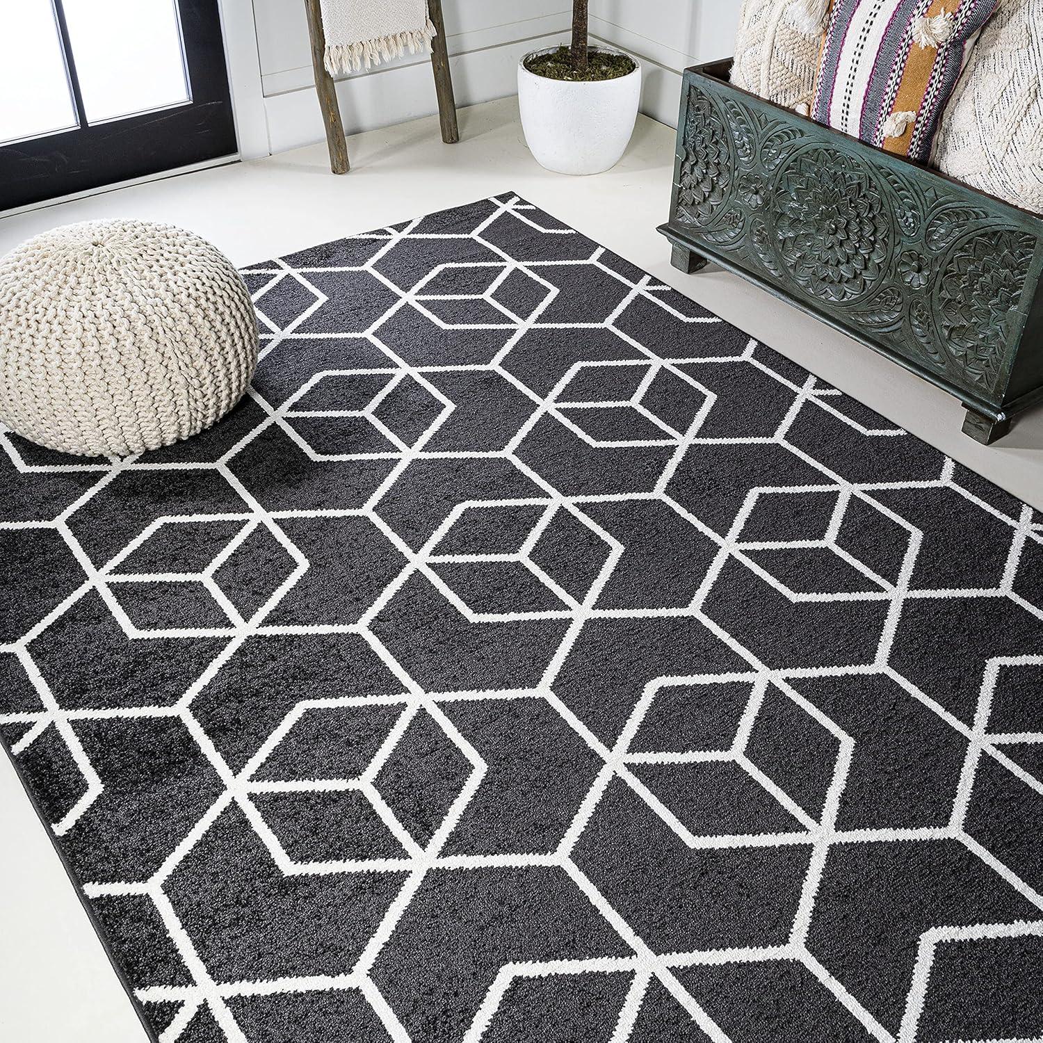 Tumbling Blocks Modern Geometric Area Rug - JONATHAN Y