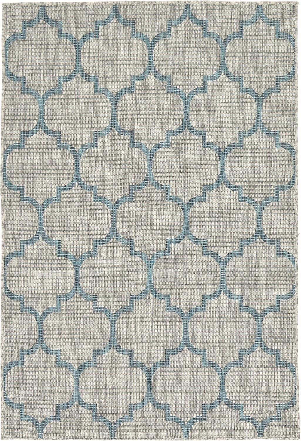 Unique Loom 4' 1 x 6' 1 Rectangle Indoor/Outdoor Trellis Gray Area Rug